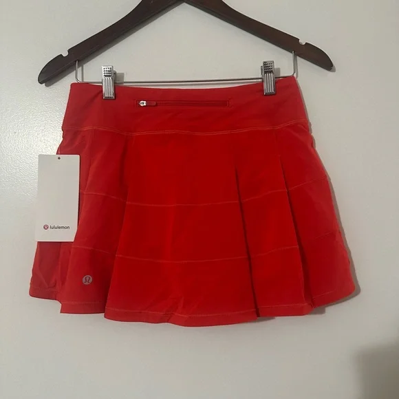 NWT Lululemon Pace Rival Mid-Rise Skirt *Long Hot Heat size 4 - Picture 5 of 8